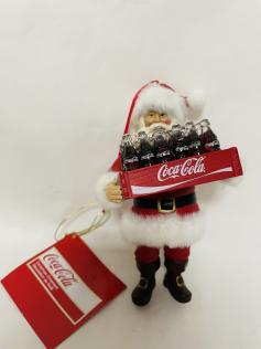 ORNAMENTO COCA COLA_ BABBO NATALE CON CESTO LATTINE