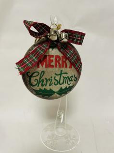 DECORAZIONE IN VETRO "MERRY CHRISTMAS"