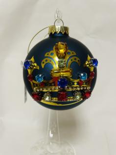 DECORAZIONI IN VETRO BLU OPACO CON PIETRE