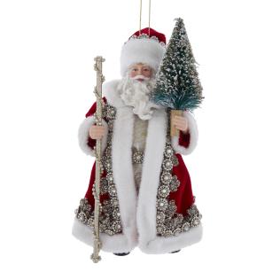 DECORAZIONE ALBERO _ BABBO NATALE CON ALBERO E BASTONE