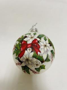 DECORAZIONE PER ALBERO BIANCA CON FIORI