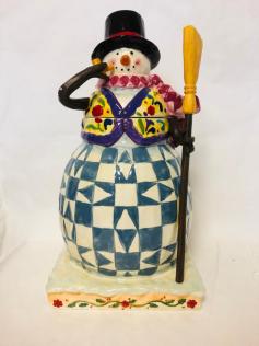 Biscottiera in Ceramica pupazzo di Neve