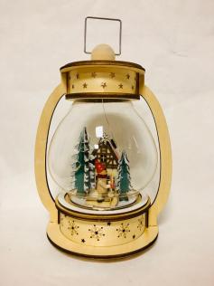 Wooden lantern with light