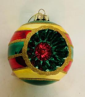 Palla Rossa Oro Verde con Fiore