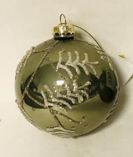 Glossy green ball with glitter