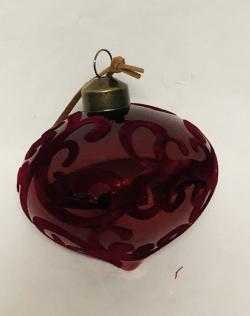 Red glass teardrop pendant