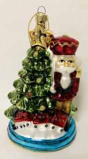 Glass pendant Nutcracker with tree