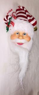Pendaglio in resina volto di Babbo Natale con campanello