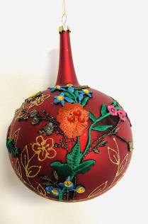 Sfera a goccia in vetro decorata