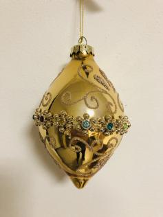 Pendaglio a goccia in vetro oro lucido