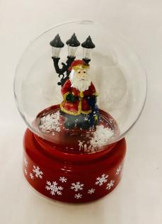 Palla di neve con Babbo Natale luci e musica