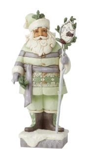 White Woodland Santa w/Staff