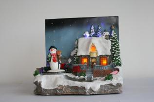 Winter Village with snow