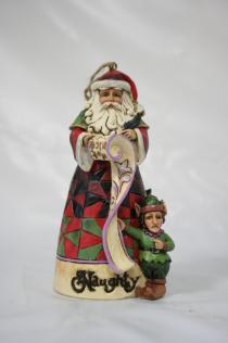 Sanata Claus Double Face with Elfs (hanging ornament)