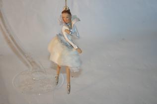 Decorazione per Albero di Natale Ballerina Vestito Bianco
