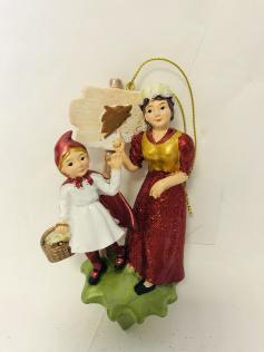 Ornamento Cappuccetto Rosso con mamma