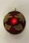 Decorated red matte glass sphere