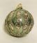 Glossy green glass ball with sequins