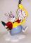 White rabbit pendant with clock