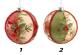 PALLE IN VETRO CON ORNAMENTI ROSSI E VERDI