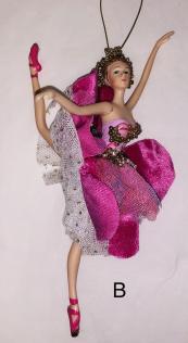 Pendant Ballerina with Pink Tutu and Beads