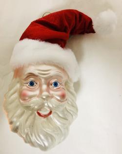 Santa Claus face glass pendant