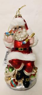 Glass pendant Santa Claus with toys