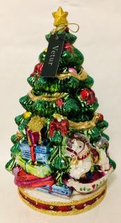 Glass pendant Christmas tree with gifts