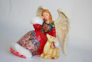 Resin angel with Fawn
