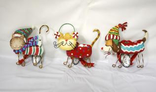 Hanging ornament - Tin pets (3 types)