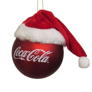 Coca Cola Decorazione Albero Natale Pallina con Berretta