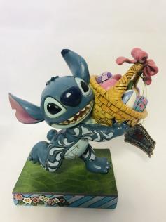 Stitch Running off with Easter Basket_ Figurine